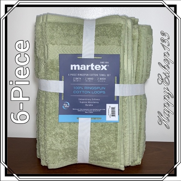 martex Ringspun 100% Cotton Towel Set 6-Piece - Picture 1 of 10